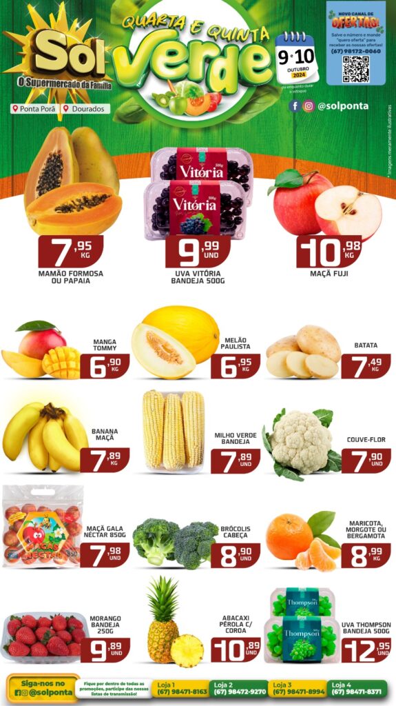 Supermercado Sol e as ofertas da quarta e quinta verde