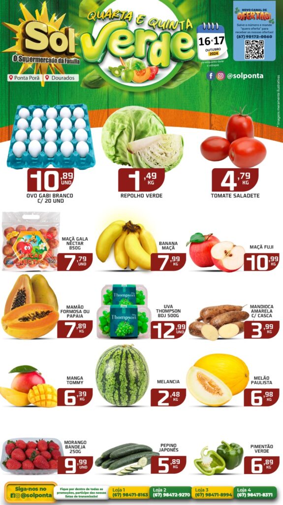 Confira as ofertas da Quarta e Quinta Verde do Supermercado Sol