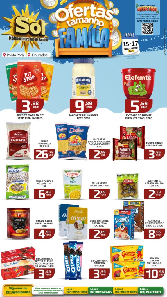 Ofertas Tamanho Família do Supermercado Sol