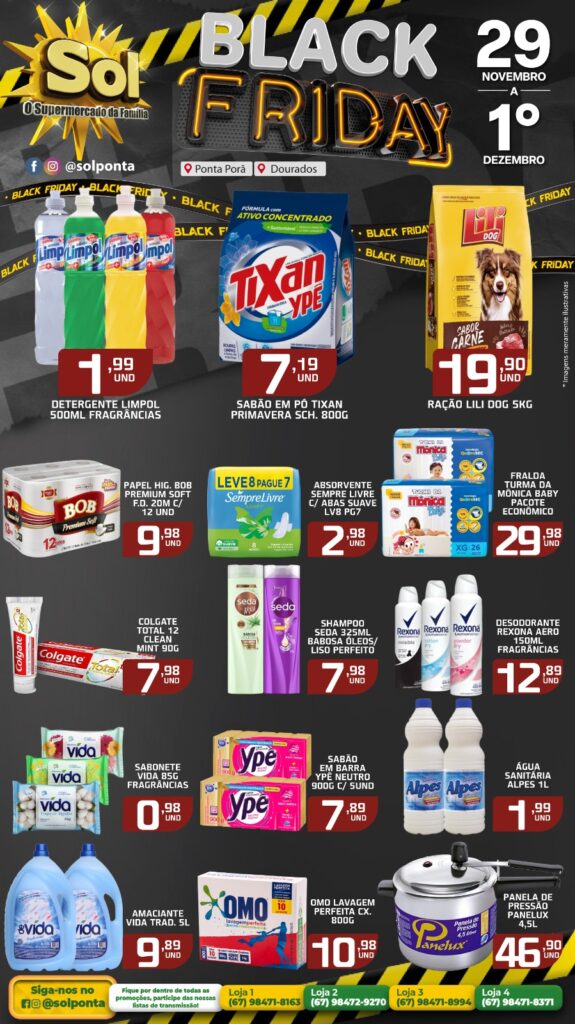 Veja ofertas do Black Friday do Supermercado Sol