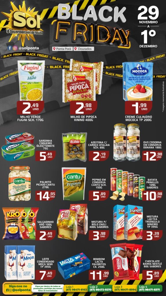 Veja ofertas do Black Friday do Supermercado Sol