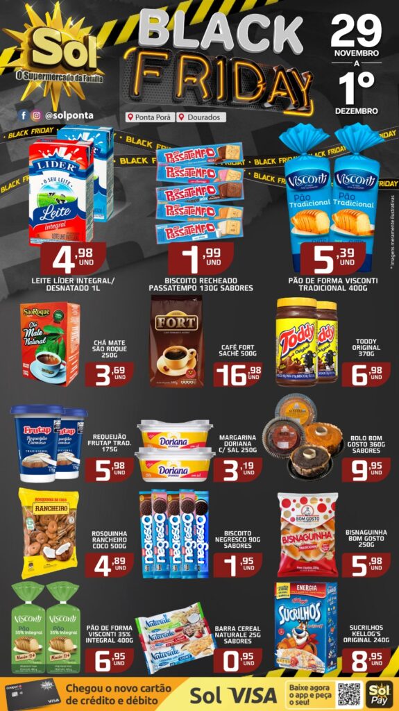 Veja ofertas do Black Friday do Supermercado Sol