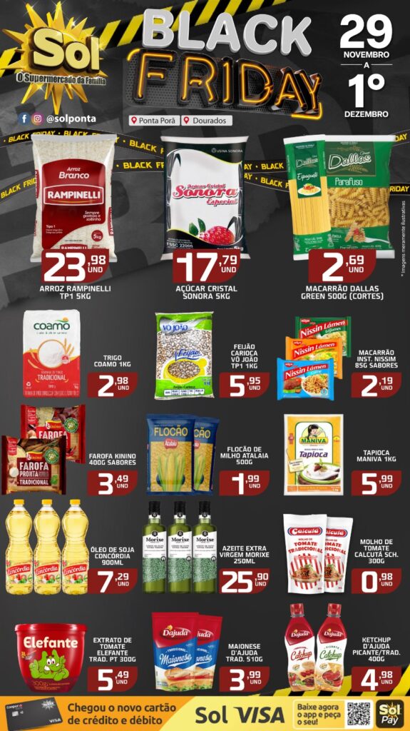 Veja ofertas do Black Friday do Supermercado Sol