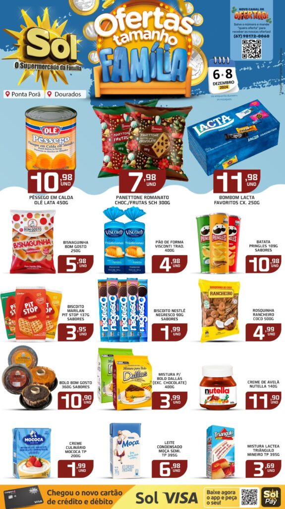 Confira as ofertas Tamanho Família do Supermercado Sol