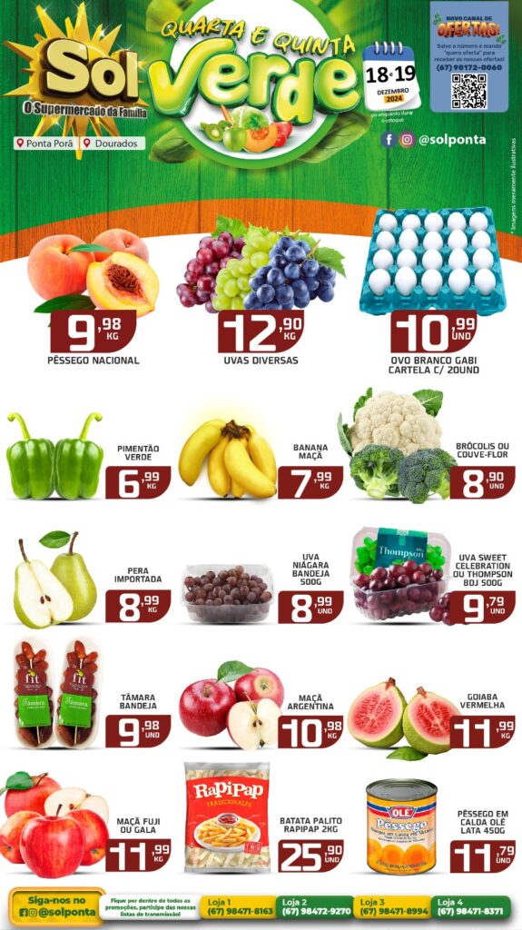 Veja as ofertas da Quarta e Quinta Verde do supermercado Sol