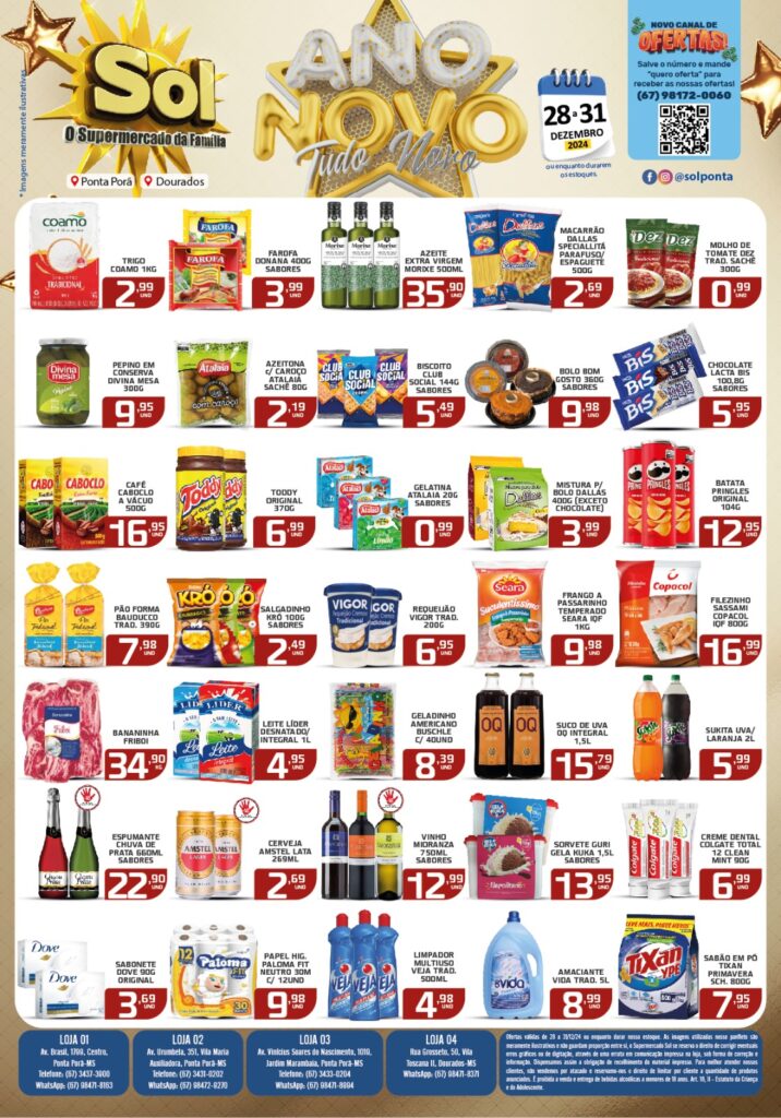 Confira as ofertas de Ano Novo do supermercado Sol