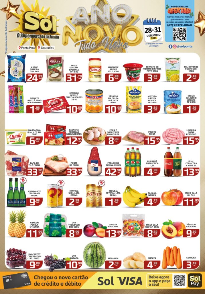 Confira as ofertas de Ano Novo do supermercado Sol