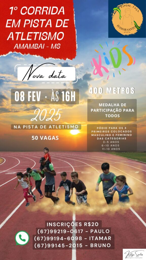 1ª Corrida em Pista de Atletismo no dia 8 de fevereiro