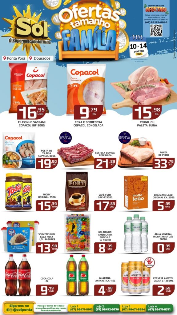 Ofertas Tamanho Família do supermercado Sol