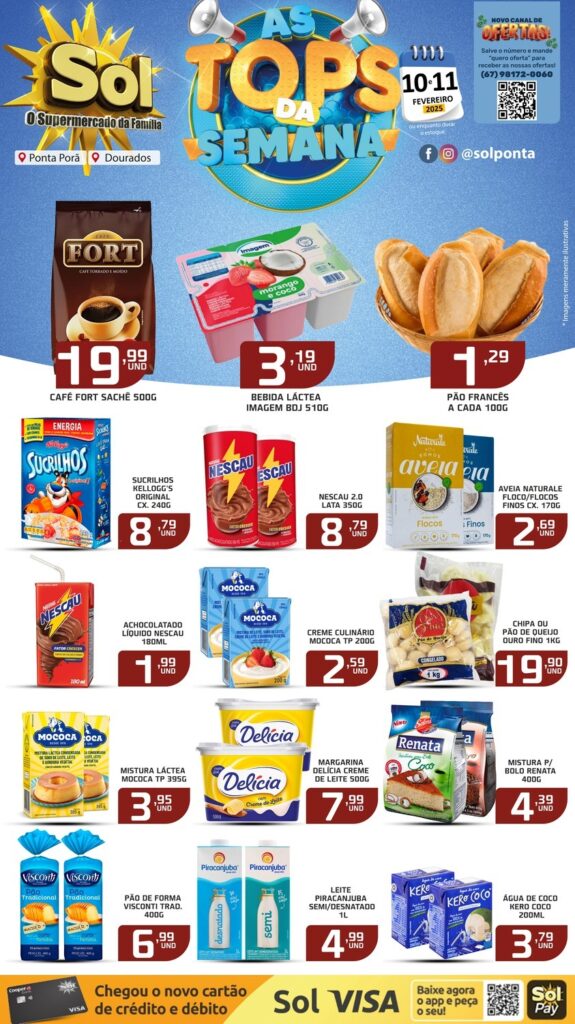 Veja as ofertas Top da Semana do supermercado Sol