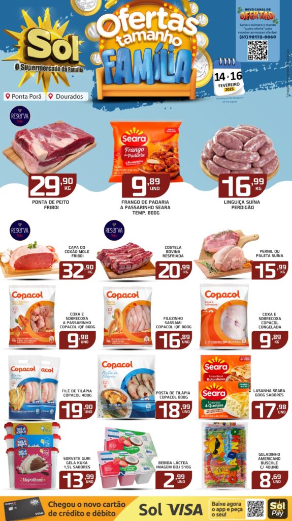 Confira ofertas Tamanho Família do Supermercado Sol