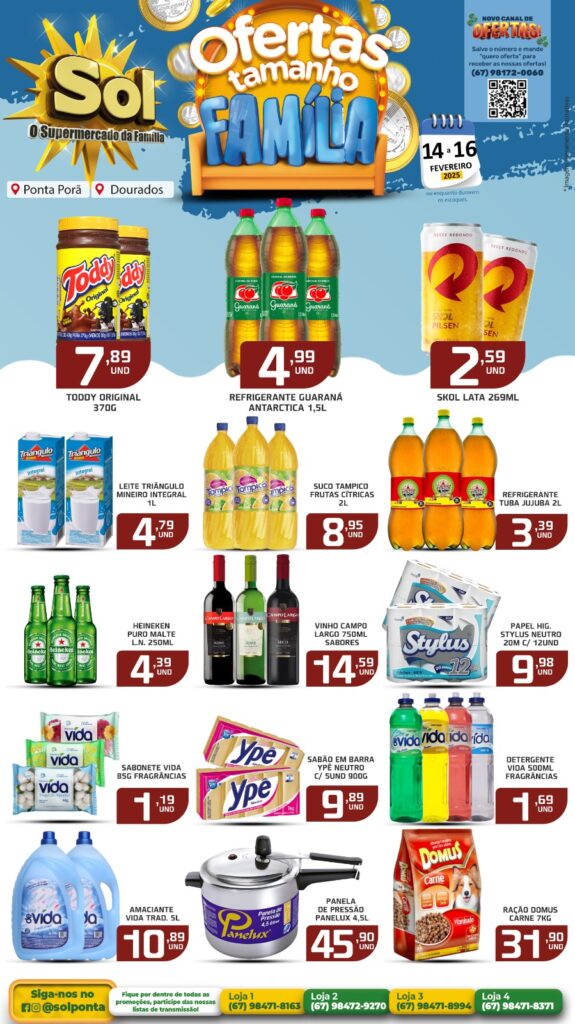 Confira ofertas Tamanho Família do Supermercado Sol