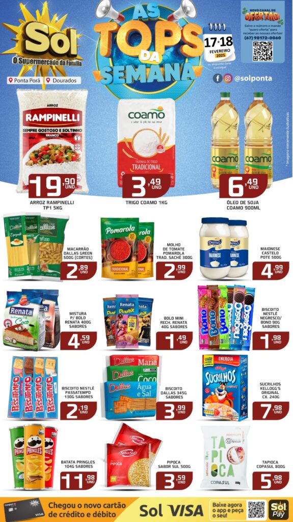 Veja ofertas Top da Semana do Supermercado Sol