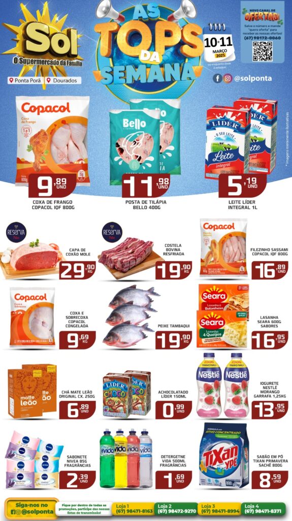 Ofertas Top da Semana do supermercado Sol