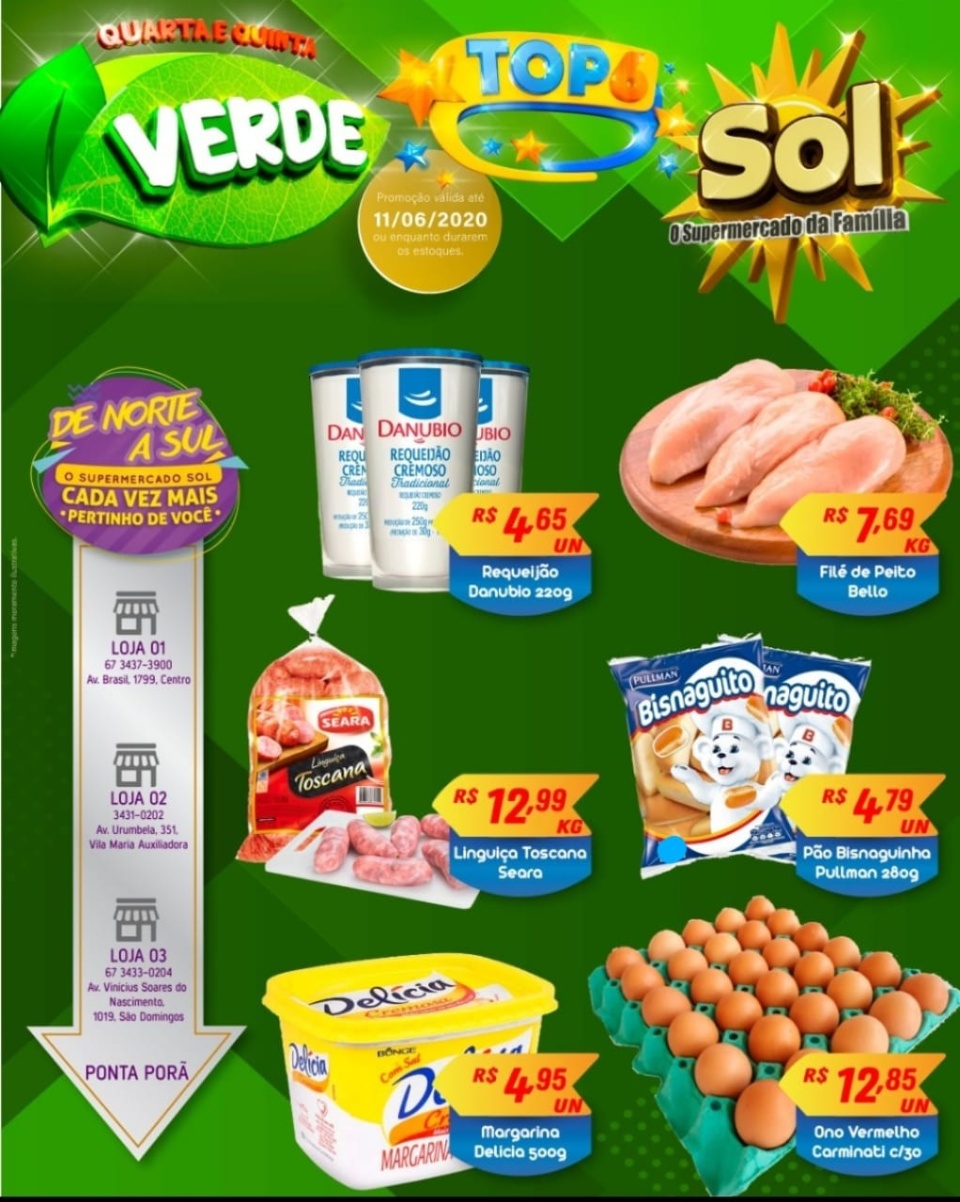 Supermercado Sol e as ofertas da quarta e quinta verde