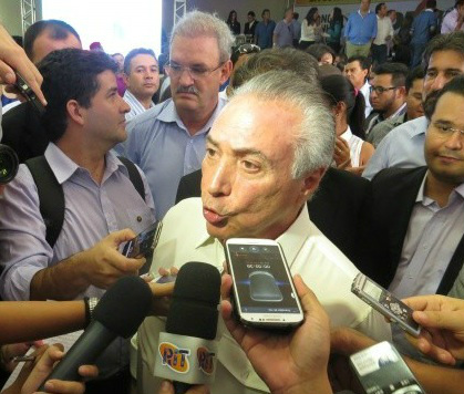 Vice presidente Michel Temer em visita a Dourados em abril do ano passado - Fotos: Adriano Moretto/Arquivo Dourados News