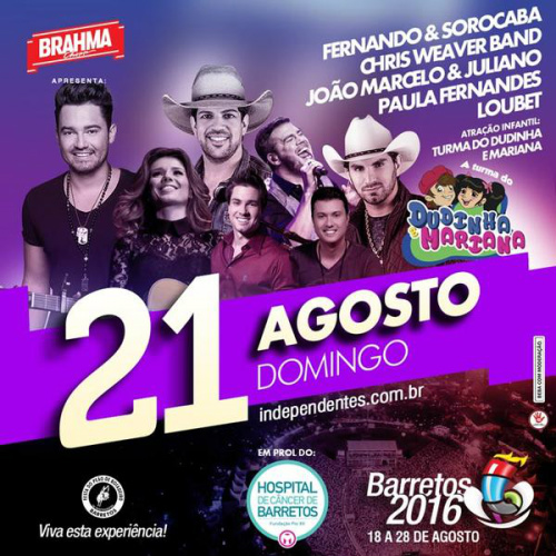 Renda dos shows do primeiro domingo da Festa do Peão de Barretos será em prol do Hospital‏