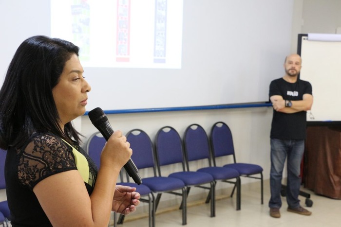 Secretária Elisa Cleia e o presidente da Fundação Manoel de Barros, Marcos Henrique.