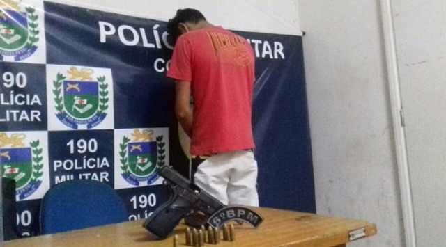 Homem é preso após se envolver em troca de tiros em Corumbá, MS (Foto: Polícia Militar/Divulgação).