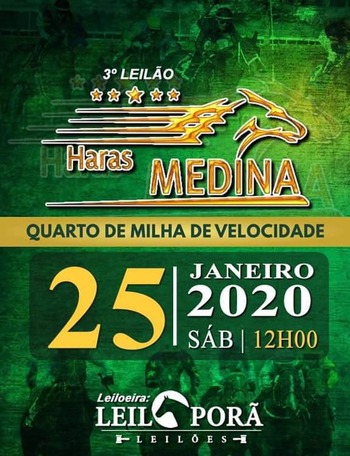 Dia 25 acontece o 3º Leilão Haras Medina em Ponta Porã