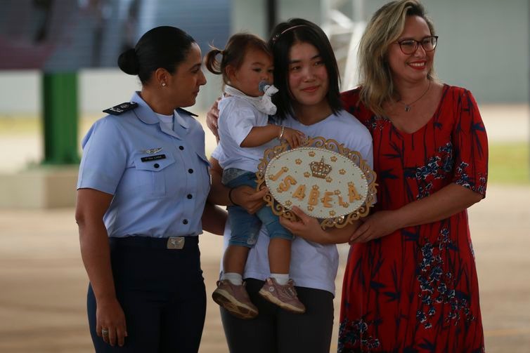 O grupo de repatriados da China que está em quarentena na Base Aérea de Anápolis são liberados na manhã desse Domingo - Marcello Casal JrAgência Brasil