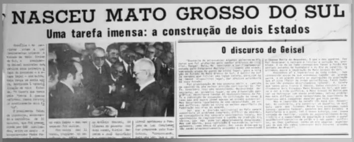 Ponta Porã/Linha do Tempo:1977 divisão do estado de MS