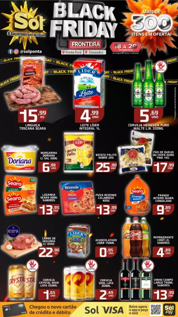 Confira ofertas Black Friday do Supermercado Sol